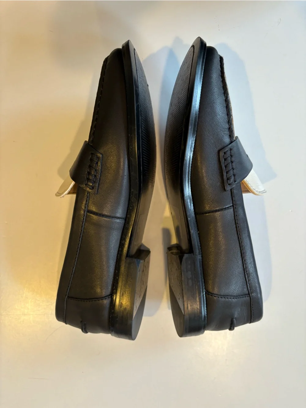 Jack Rogers || Tipson Contrast Penny Loafers Leather Flats Black Ivory 8.5‎